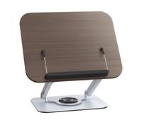 Hamwesh Hamwesh Book Stand, Adjustable 360 Foldable Multifunctional Book Holder, Display Stand with Elastic Page Clips for Reading, Cooking, and Desk Work (Silver) (Silver)