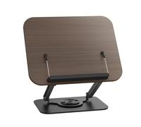 Hamwesh Hamwesh Book Stand, Adjustable 360 Foldable Multifunctional Book Holder, Display Stand with Elastic Page Clips for Reading, Cooking, and Desk Work (Silver) (Black)