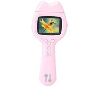 Hamwesh Handheld Digital Microscope, 500X Portable Pocket Miniscope, Telephoto Double Lens Kids Microscope with 2.0 Inch Display & 5X Digital Zoom for Observing Organisms & Plants (Pink)