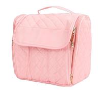 Hamwesh Hanging Toiletry Bag, Water Proof Travel Makeup Cosmetic Bag with 3 Clear Compartments and Separate Wet Dry Design, Makeup for Toiletries Shampoo Brushes Accessories (Pink)