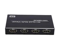 Hamwesh HDMI Multiviewer, 4 in 1 Out Quad Screen Display Switcher, Seamless Switcher Supports 4K 30Hz with Remote Control Supply Cord for Large Projects and Conference Rooms