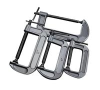 Hamwesh Heavy Duty C Clamp Set, 4-Piece Rust-Resistant Steel Welding Clamp, Adjustable Woodworking with T Bar Handle for Woodworking, Welding, Metal Working, Building, (Industrial Thickened)