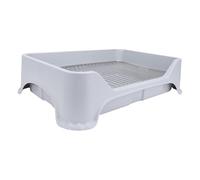 Hamwesh Indoor Dog Potty Tray, Plastic Pee Pad Holder with Removable Stainless Steel Mesh, Litter Scoop for Small Medium Puppies Keep Paws Dry and Floors Clean (Grey)