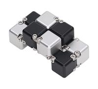 Hamwesh Infinity Cube, Flipping Fidget Toy with Alloy Blocks for Stress Relief and Anxiety Relief for Teens Adults Office Workers (Black silver)