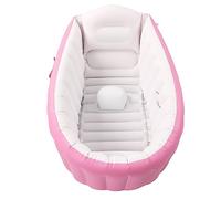 Hamwesh Inflatable Baby Bathtub, 32.6 X 25.2 X 0.8 in, PVC, Water Level | Collapsible Toddler Bath Tub with Air Pump, Side Pockets, Foldable Design, for Pool Bathroom Home Spa, 0-36 Months