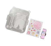 Hamwesh Instant Camera Case, Strong Scratch Resistant PC Material Transparent Shell Instant Camera Protective Case, Mini 12 with Removable Adjustable Shoulder Strap (Pink)