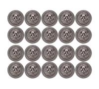 Hamwesh Lion Head Rivet, 24mm Zinc Alloy Vintage Rivet Buttons, Decorative with 20 Sets 7mm Screws for Bags Shoes Clothing Leathercraft DIY (Silver Black)