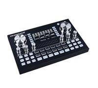 Hamwesh Live Sound Card, Dual Channel Audio Mixer with 48V Power Supply for Karaoke Live Streaming Gaming