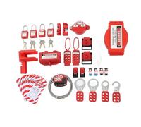 Hamwesh Lockout Tagout Kit, 12 Security Adjustable Valve Locks Steel Cable Lock Plug Circuit Breaker Locks ABS Housing with Safety Padlocks for Electrical Mechanical Pipeline