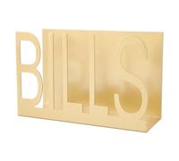 Hamwesh Mail Organizer, Metal Cutout Design Desktop Mail Holder with Anti Slip Rubber Base Letter Holder for Organizing, Bills, Letters on Office Desk (Gold)