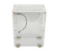 Hamwesh Mini ITX Case, 4.3L 360 Cooling Clear Side Panel with Cushioning Foot Pads for FLEX 1U Power 2.5in SSD (Transparent)