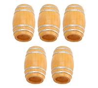 Hamwesh Miniature Wooden Beer Drum, 5pcs 1:12 Camphorwood Miniature Beer Drum, Wine with Fine Details for Dollhouse Decoration Christmas Birthday Gift