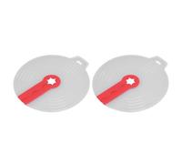 Hamwesh Mixer Bowl Covers, 2Pcs Silicone Anti Splash Lid with Pouring Shield for Electric Mixer Kitchen Aid Accessories, Portable Splatter Guard for Whipping Cream and Eggs (Red)