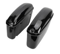 Hamwesh Motorcycle Saddle Bags, 22L Hard Side Box with Secure Locking Top Opening Design for Cruiser ABS Plastic Construction Black Finish