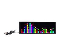 Hamwesh Music Spectrum Display, 16 By 24 384 RGB LED Display Featuring 84 Combination Effects and Double Function Clock, Audio Visualizer, Rhythm Light with Voice Sensor Control for