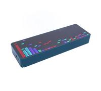 Hamwesh Music Spectrum Display, 384 RGB LED Audio Spectrum Analyzer 20 Dynamic Effects 7 Color Effects with 16x24 Rhythm Light Level Voice Sensor Clock for Home Audio Car Game Room