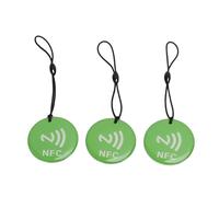 Hamwesh NFC Key Fobs, 10Pcs Green NTAG213 Chip Portable Programmable NFC, Keychain Tag with Universal Compatibility for Smart Door Locks Home Car Office