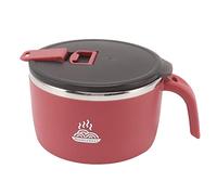 Hamwesh Noodle Bowl, 900ml Stainless Steel Ramen Bowl with Lid Phone Holder for Office College Dorm Room (Red)
