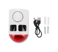 Hamwesh Outdoor Motion Sensor Alarm, Solar Powered 4 Modes Solar Security Lights, Motion Activated Strobe Light with 129dB Siren IP65 for Farms Gardens Yards Outdoor Security