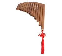 Hamwesh Pan Flute, 15 Pipes G Tone Handmade Bamboo Adjustable Pitch Professional Pan Pipes, Bamboo Flute with Carrying Bag for Beginners Learning Teaching