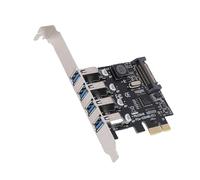 Hamwesh PCIe USB3.0 Expansion Card, 4 Ports 5Gbps Superspeed Self Powered USB 3.0 Add On Card, 4 Port USB 3.0 with Full Height Bracket and Driver CD for 11 10 8 7 Vista XP