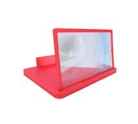 Hamwesh Phone Screen Magnifier, 14in Foldable Drawer Style Lens with 3x to 5x Distortion Free Magnification and Anti Blue Light Coating, Screen Magnifier for Cell Phone with Adjustable (Red)