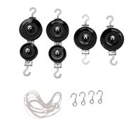 Hamwesh Physics Experiment Pulley Set, 6 Pcs, Teaching Aid (Pulley Set | Fixed Movable Pulley Demonstration, Smooth Rotating Shaft, Complete Accessory Kit, Safe Rounded Parts, Compact Portable