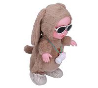 Hamwesh Plush Baby Doll, Soft Interactive Dancing Walking Talking Parroting Singing Talking Baby Doll, Interactive with Cute Clothes Milk Bottle Sunglasses for 3 Years Old (Bottle Brown (Bag))