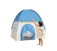 Hamwesh Pop Up Tent, Lightweight Sturdy Frames Play Tent, Foldable with Mesh Windows for Kids Ages 4 8 Indoor Outdoor Use (Blue)