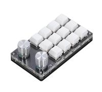 Hamwesh Programmable Mechanical Keyboard, 12 Key Red Switch Macro Keypad, One Handed Keyboard with USB Plug and Play 2 Knobs for Volume Control Media Playback for Office Gaming