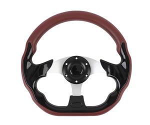 Hamwesh Racing Steering Wheel, 13in PU Material with Universal Fit for 6 Hole Hub Adapter, Enhanced Grip Aluminum Frame Wrap with Installation Kit for Car Truck