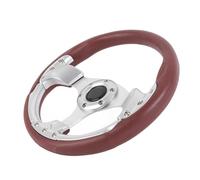 Hamwesh Racing Steering Wheel, Universal 6 Bolt Compatibility 6 Bolt Steering Wheel, Sport with Aluminum Spokes PU Leather and Installation Tools for Car Truck Boat (Silver)
