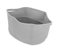Hamwesh Rectangle Storage Basket, Large Blanket Basket Extra Large Woven Cotton Rope with Long Sturdy Handles for Toys Towels Laundry Nursery (Gray)