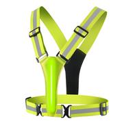 Hamwesh Reflective Running Vest, Enhanced Visibility Up to 300m Adjustable Strap Running Light Vest, Light Up with Rechargeable Battery for Walking Cycling (Reflective)