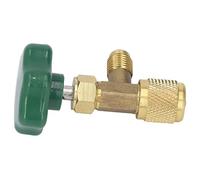 Hamwesh Refrigerant Valve, Copper Anti Slip Refrigerant Charging Hose with Angled Compact Ball Valve for Home Automotive Air Conditioning