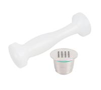 Hamwesh Reusable Coffee Capsule, Square Hole Design for Enhanced Flavor Stainless Steel Coffee Pod Compatible with Small Machines, Capsule Filter with Brush and Spoon for