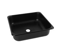 Hamwesh RV Sink, 13.8 X 12.6 X 3.9in Polished 304 Stainless Steel Single Bowl Sink, Black Bar with 40mm Round Drainage Outlet for RVs Boats Yachts Campers Motorhomes