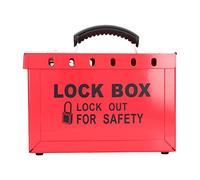 Hamwesh Safety Padlock Rack Lockout Tagout Station, 12 Locks Management Box Loto Box Steel Plate High Temperature Spray Processing Red Lockout Tagout Lock with Visibility Holes for