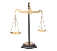 Hamwesh Scales of, Iron Rustproof Retro Libra Scale, Antique Balance Scale with Wooden Base for Lawyer Office Home Decor Stress Relief Desktop Accessory