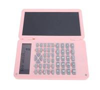 Hamwesh Scientific Calculator, 6 Inch LCD Writing Tablet Stylus Included 2 Line Display 12 Digits 200 Functions Desk Calculator, Portable Foldable with Notepad for Home School (Pink)