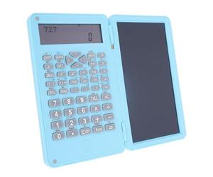 Hamwesh Scientific Calculator, 6 Inch LCD Writing Tablet Stylus Included 2 Line Display 12 Digits 200 Functions Desk Calculator, Portable Foldable with Notepad for Home School (Blue)