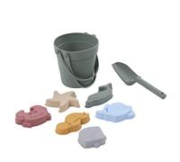 Hamwesh Silicone Beach Toys, 8 Piece Set, Sand Castle Molds, Bucket and | Toddler Sand Play Kit, Soft Touch Matte Finish, Easy Clean for Tub or Sensory Box, Backyard Sandbox Travel Essentials