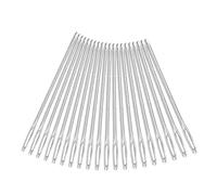 Hamwesh Silver Big Eye Knitting Needles Set, 20 Round Needles for Sewing and Embroidery with Easy Threading, Ideal for Arts and Crafts Enthusiasts