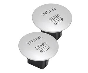 Hamwesh Silver Engine Push Start Button 2pcs Keyless Go Start Stop Ignition Switch Replacement 2215450714 Compatible with Vehicle Easy Installation Durable ABS SUS Material