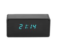 Hamwesh Small Digital Clock, Desk Clock, Type C Powered, 2.7In | Vacuum Fluorescent Display, Blue Green Glow, Plug and Play, 3 Day Memory, Low Power 0.5W, for Bedroom Office Car