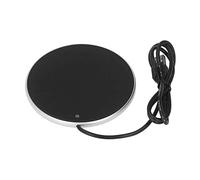 Hamwesh Smart Coffee Mug Warmer, 55C Constant Temperature, Compact Design, Tempered Glass, Automatic Power Off, with USB Charging, for Home Office Desk (Silver)