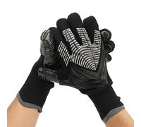 Hamwesh Soccer Goalie Gloves, 2pcs Anti Slip Breathable Youth Goalkeeper Gloves Lightweight Comfort with Latex Palm, Black Soccer with Finger Protection for Kids 8-12 (Size 9(ID 18.9mm / 0.74in C