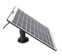 Hamwesh Solar Panel, 5W Monocrystalline Silicon Solar Panels Compact Design Small Panel with U Type Port for Security Cameras Doorbells Monitoring Devices (Black)