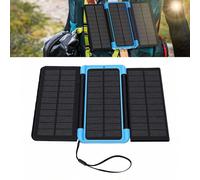 Hamwesh Solar Power Station, 10000mAh Solar Charger Power Bank, Portable Station with LED Display and 3 Foldable Panels for RV Outdoor Camping Emergency