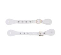 Hamwesh Spur Straps, 1 Pair Adjustable Rhinestone Decorated Synthetic Leather Western Vintage Spur Boot Straps with Western Riding Spurs for Boots Equipment Horse Riders (White)